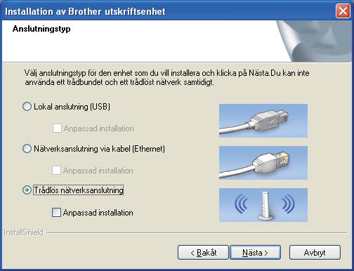 Trålöst nätverk Winows Välj Trålös nätverksnslutning oh klik på Näst. f Mrker mskinen i listn oh klik på Näst.