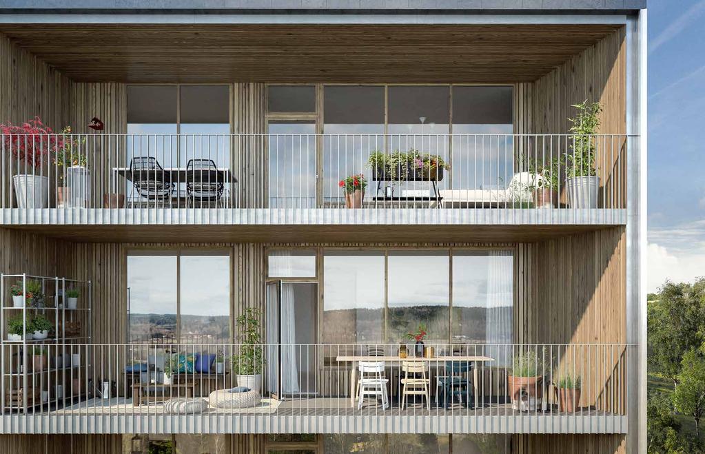 IÄET ÖR BAO Alla lägenheter har terrasser, som vi kallar dem, eftersom de är väldigt djupa och generösa till storleken!