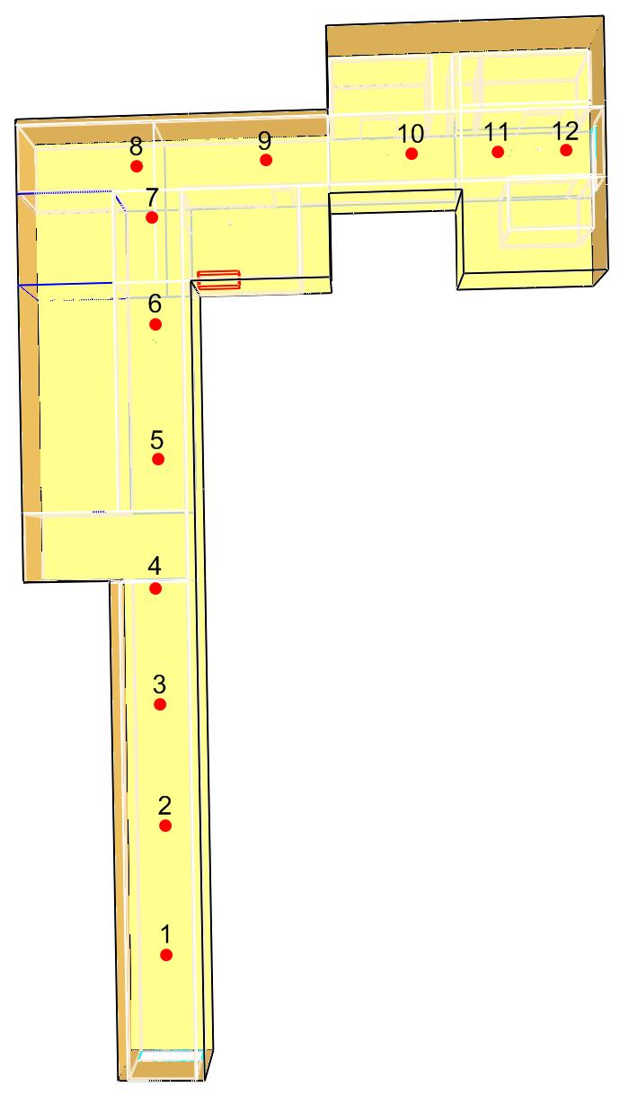 Kapitel 8 Jämförelse med CFD 8 Jämförelse med CFD För att ge en indikation på hur väl CFAST-simuleringarna representerar verkligheten gjordes även en CFD-simulering i programmet FDS.