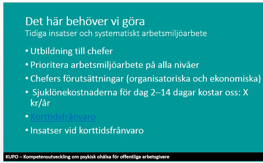 Resultat av arbete med KUPO Informationsmaterial till