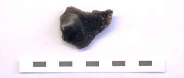 Utredning i Hästevik FYNDBESKRIVNING Det enda fynd av förhistorisk art som framkom under utredningstillfället var ett flintavslag med slagbula och retusch (figur 19).