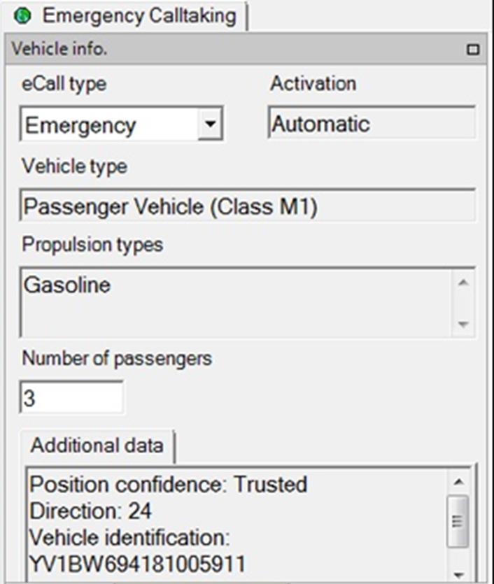 MSD = Minimum set of data Tidpunkt Position (GPS) Riktning Antal