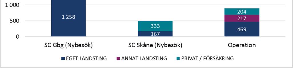 Produktion 2016 tog vi emot 2251 nybesök på Spine Center Göteborg, jämfört med 2015 då vi tog emot 2564 Antalet återbesök och telefonkonsultationer skiljer sig inte så mycket från föregående år.