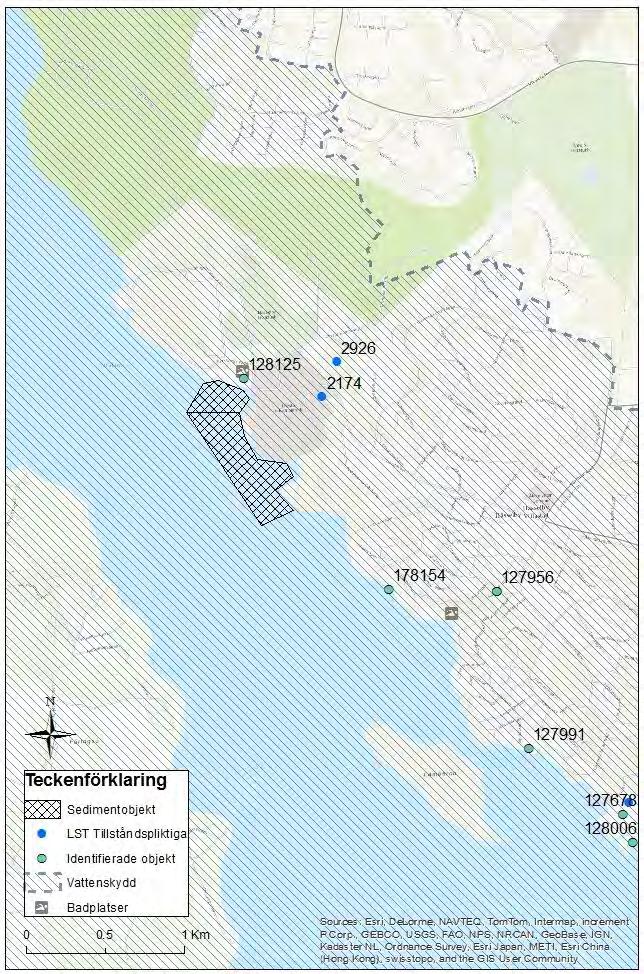 Figur 48 Redovisning över Sediment utanför Lövsta och närliggande objekt.