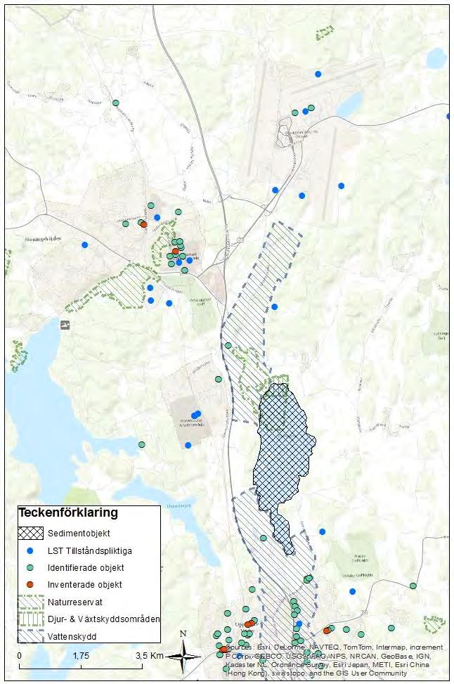 Figur 59 Redovisning över Fysingen och närliggande objekt.
