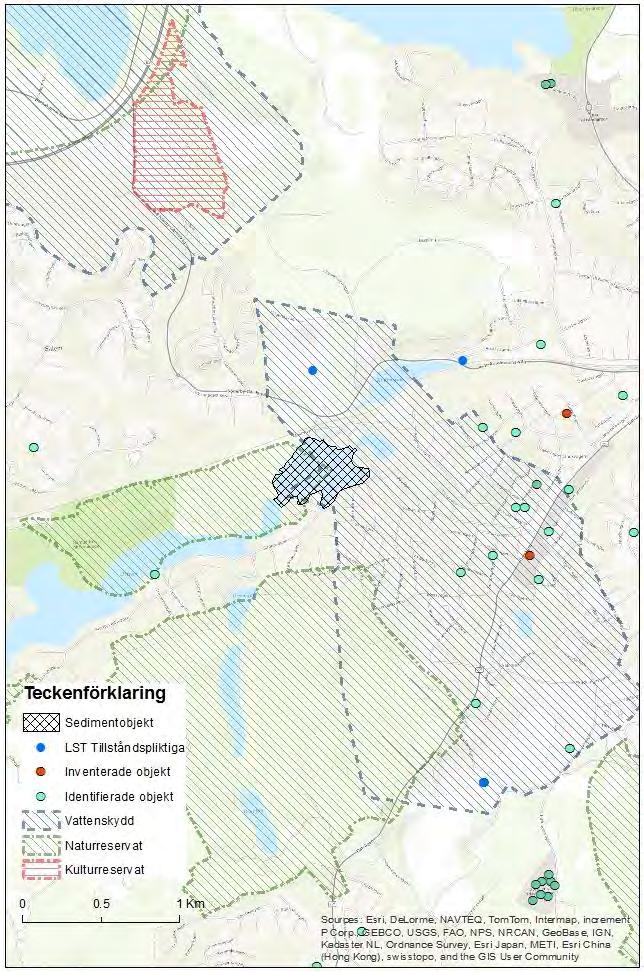Figur 4 Redovisning över Utterkalven och närliggande objekt.