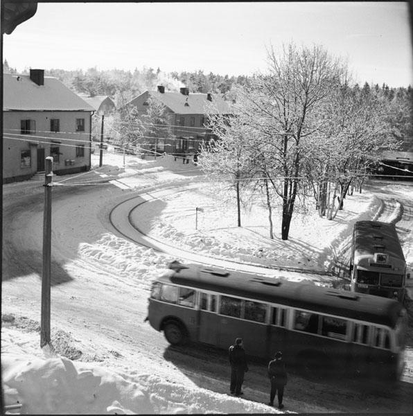 Bussar vänder vid
