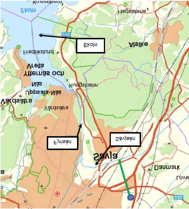 Behovsbedömning, detaljplan för del av kvarteret Söderhällby, dnr: 2015 000985 befintliga regionbussdepån. Direkt öster om planområdet finns en större åkerholme med blandskog.