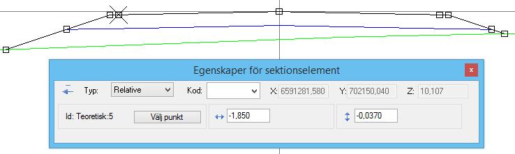 Vid import av XML-fil till beräknade sektioner skapas ett antal filer som i sin tur bygger upp beräknade sektioner- väglinje,