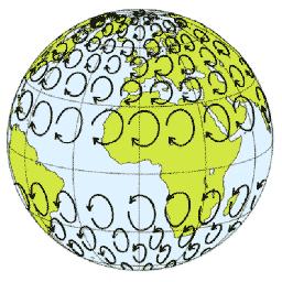 Corioliskraften Fiktiv kraft Rörelse i roterande koordinatsystem Störst vid polerna Noll vid ekvatorn Krökta isobarer