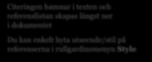 Citation Citeringen hamnar i texten och