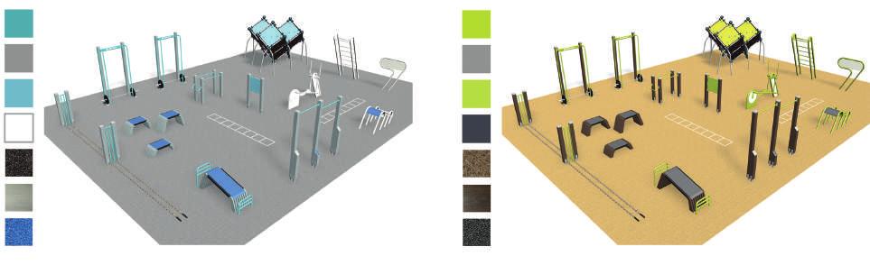 Active Slow Joy Solid Living Colours Lappsets sportfärger Tack vare det stora färgsortimentet för Lappsets sportprodukter kan du skapa en träningspark som passar i både traditionella omgivningar och