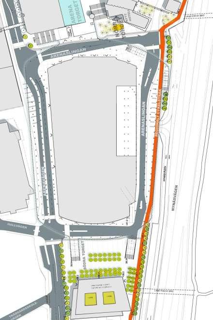 Illustration som redovisar planförslaget i markplan.