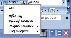 3. Bildoptimering Alternativ för namnlist Desktop partition (Skrivbordsuppdelning) kan öppnas från namnlisten i det aktiva fönstret.