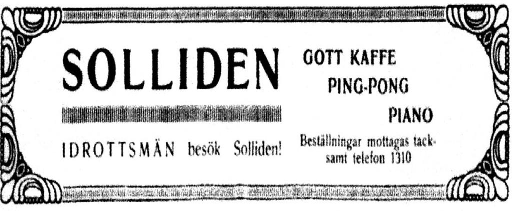 25 Kafé National Storgatan 70 senare 1909 -- Ida Johansson Kafé Centrum Storgatan 70 Tel.124 1948 Kafé Viola Seminariegatan 7 Tel.