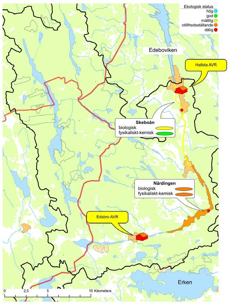 Skeboåns avrinningsområde Skeboåns avrinningsområde omfattar 483 km 2 och domineras av skog som utgör 86 procent av markanvändningen.