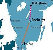 Sydvästlänken Hallsberg-Barkeryd AC Barkeryd-Hurva DC Struken: Barkeryd-Oslo DC DC Transistorteknik Markkabel