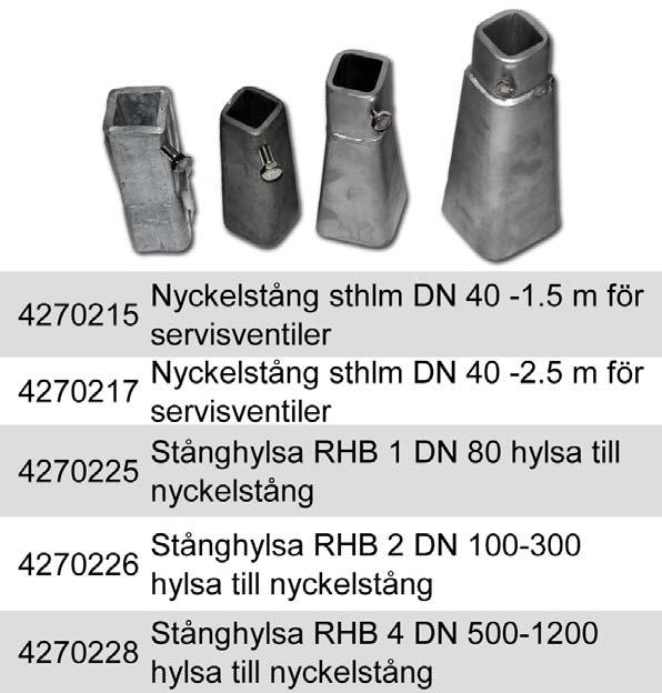 M20 DN 250-600 0,1 kg 06060025 Skarvmuttrar i rostfritt stål SS 2333 Dimension För förankringsboja Vikt Art.