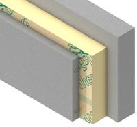 TW58 ISOLERING FÖR INGJUTNING I BETONG klass Högeffektiv PIR isolering med speciallaminat för ingjutning i betong F (ej testad) och utförande 600 x 1200 mm, Raka kanter Övriga produktdata se Kingspan