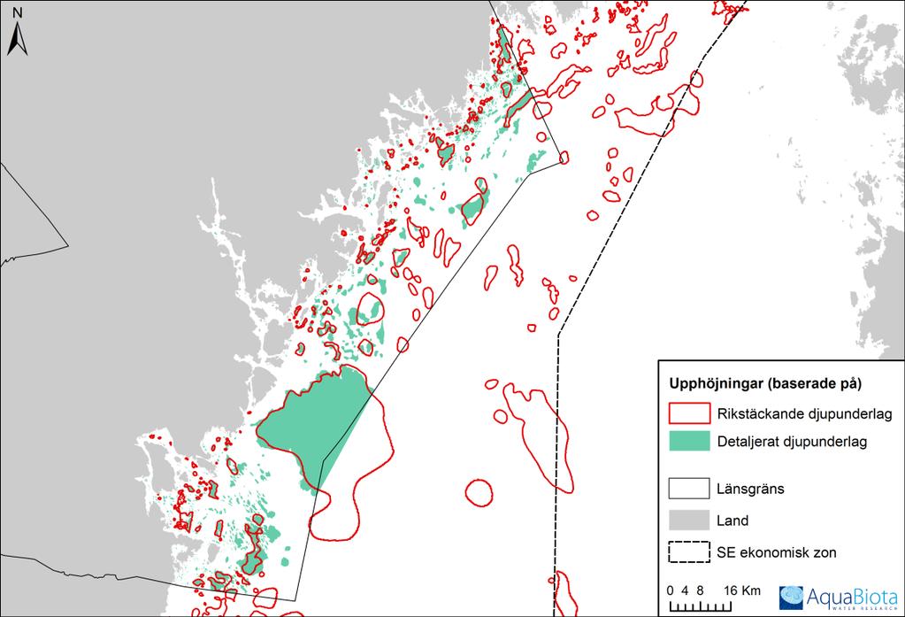 GIS-utsökning av Natura 2000-naturtyper - 1610 rullstensåsöar i Östersjön, 1620 skär i Östersjön, samt potentiella 1110 sandbankar och 1170 rev Figur 24.