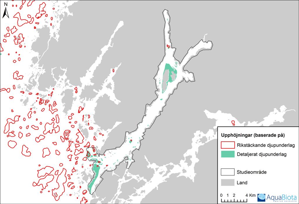 GIS-utsökning av Natura 2000-naturtyper - 1610 rullstensåsöar i Östersjön, 1620 skär i Östersjön, samt potentiella 1110 sandbankar och 1170 rev Figur 28.