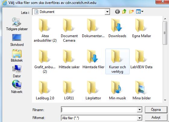 Den tredje knappen låter dig ladda upp en bild från din egen dator