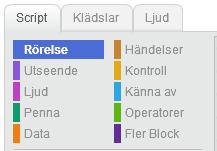 När du först börjar använda en sprajt har den inga skript kopplade till sig, så det ser tomt ut i ytan till höger.