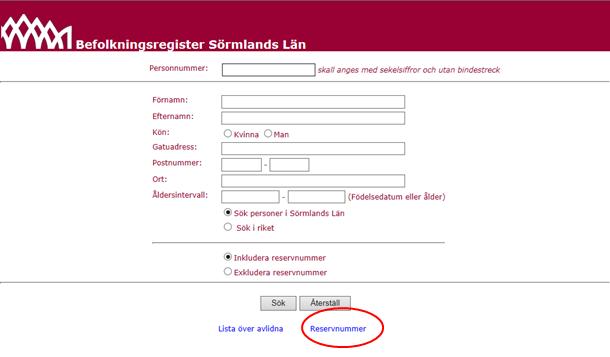 Rutinen hanterar följande: Reservnummer Oidentifierad patient Samordningsnummer Om en patient saknar ett fullständigt personnummer måste ett reservnummer tas ut i CBR innan patienten kan läggas upp i