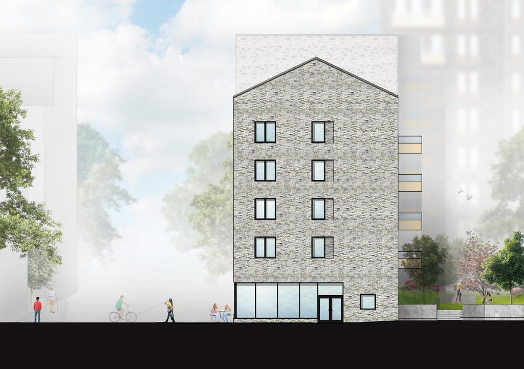 Fasadutsnitt lamellhus Fasadutsnitt punkthus Förskola I de södra