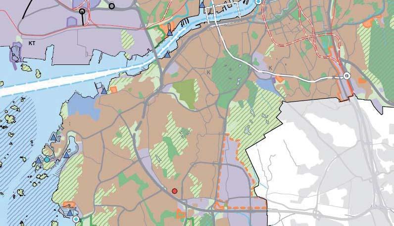 Framtida planer Västerleden Fig 2.23 Utdrag ur ÖP för Göteborgs och Mölndals kommuner. Planerad markanvändning, utmed Söder Västerleden, inom Göteborgs och Mölndals kommun framgår av fig 2.