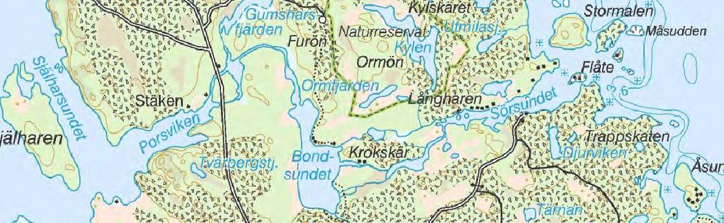 mellan fastlandet och den blå gränslinjen med