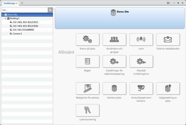 Överst på applikationsfönstret klickar du på för att öppna menyn Ny uppgift. Klicka därefter på. I System Explorer, högerklicka på den enhet som du vill konfigurera, välj därefter Inställningar.
