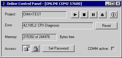 BildC/19: Diagnosminne Diagnos med online kontrollpanelen Välj [Online] [Control
