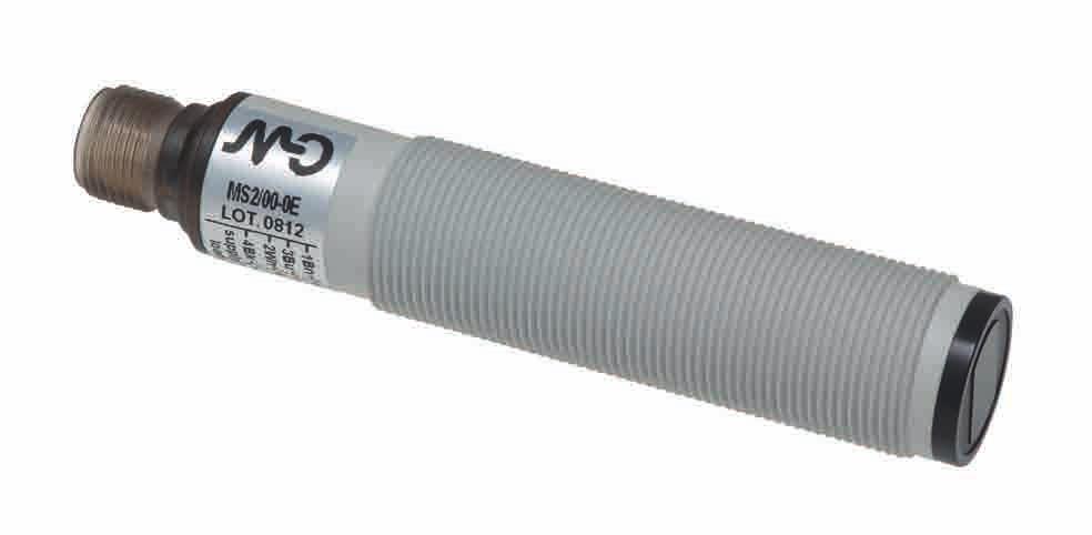 Fokuseringsavstånd 10 eller 20 mm Perfekt för små detaljer genom hål i verktyg eller i tryckerimaskiner. Givarhus i rostfritt stål (V2A), IP67.