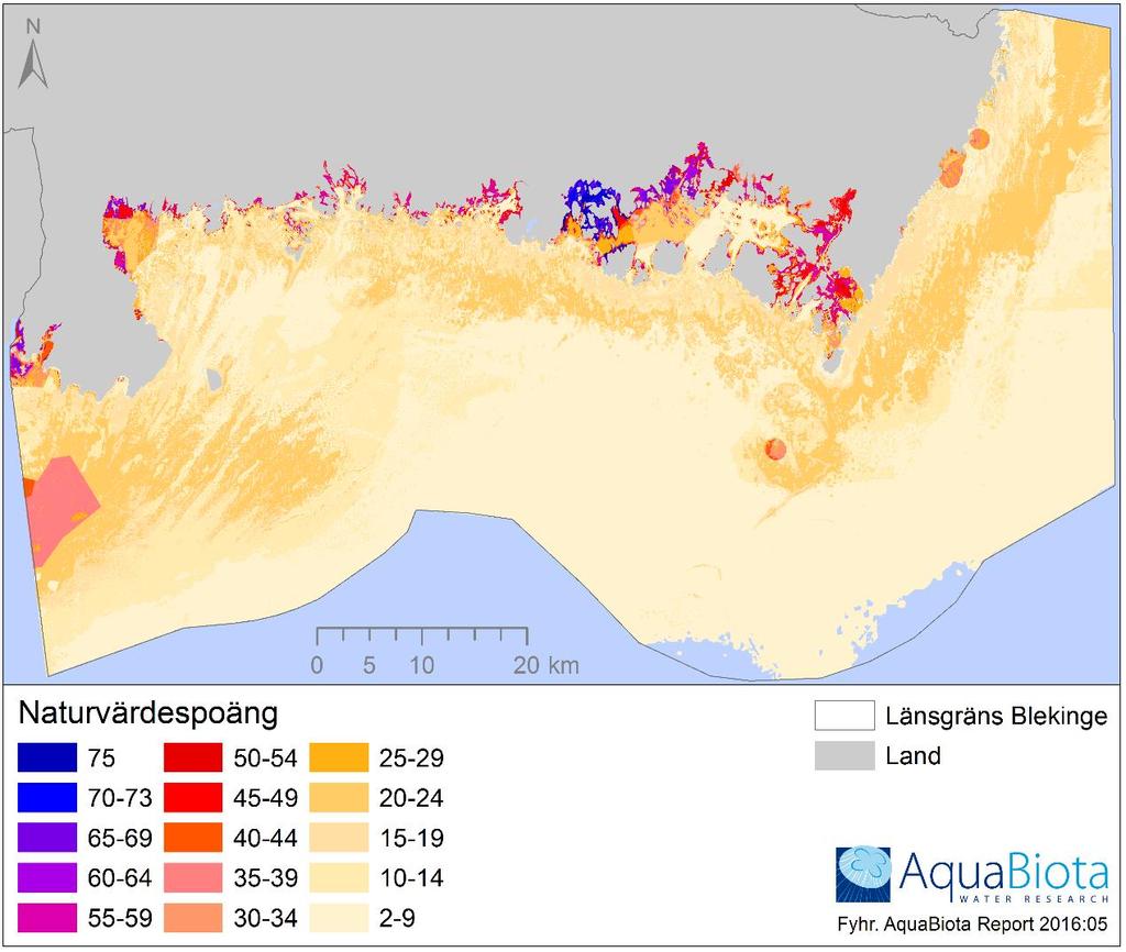 AquaBiota Report 2016:05 I stort sett hela länets havsområde utanför kusten har pekats ut som skyddsvärt för tumlare (Carlström och Carlén 2016).