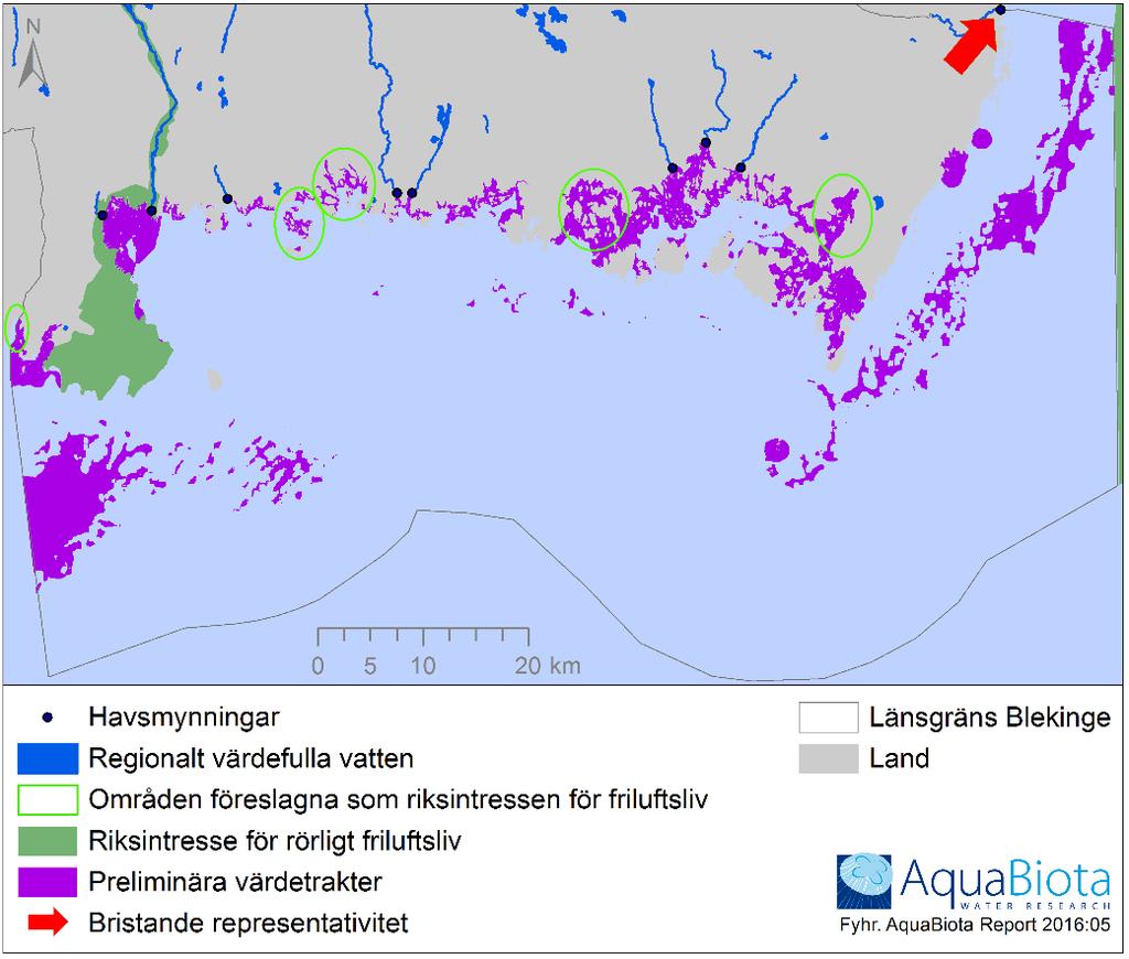 Naturvärdesbedömning för interkommunal översiktsplanering och grön infrastruktur för havet i Blekinge Tabell 5.