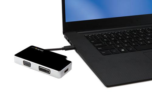 Elegant anslutning för din bärbara USB-C-dator Denna reseadapter levereras med en inbyggd svart USB-C-kabel och fungerar bra med din Dell XPS, MacBook och alla enheter som stöder USB- C DP alt-läge.