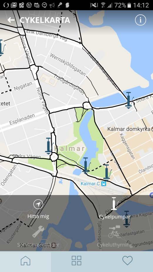 I slutet av året publicerades cykelkartan i KALMAR-appen efter ett utvecklingsarbete under hösten.