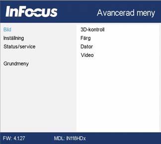 Avancerad meny Bild: 3D-kontroll: 3D: låter dig åtnjuta 3D (stereoskopiskt) innehåll.