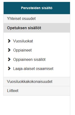 Strukturen består av följande delar: (ändringar är ännu möjliga) Innehållet i grunderna Gemensamma delar