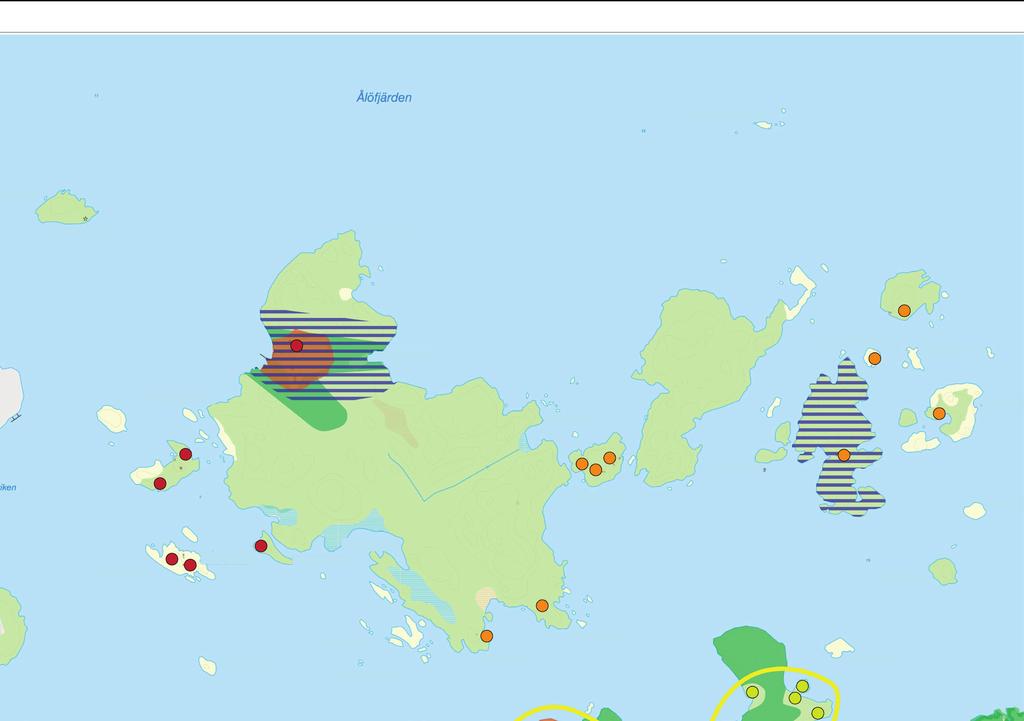 67 Riktlinjer för norra skärgården Ålö Stora Trässö LIlla Trässö Boende - Bevara och utveckla kulturmiljön och genom det öka förutsättningarna för att bevara naturvärden och friluftsvärden.