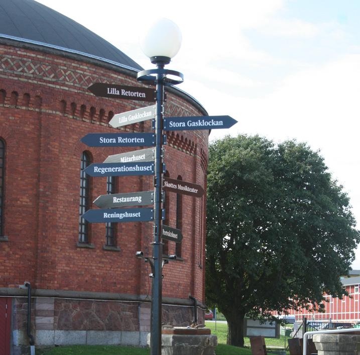 Hän visnings skyltar med namn på företag eller fastighetsägare tillåts endast i industriområden. Bygglov krävs.
