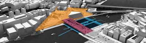Slussens helhet och delar Tre bärande delar Huvudbron, Slusstorget och Södermalm skapar Slussens nya karaktär. Övriga delar av projektområdet anpassas karaktärsmässigt till omgivningen.