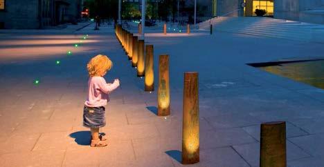 Belysning Referensbild rumsskapande ljus. Ger möjlighet att framhäva mindre zoner på större plats. Frederiksberg, Danmark.