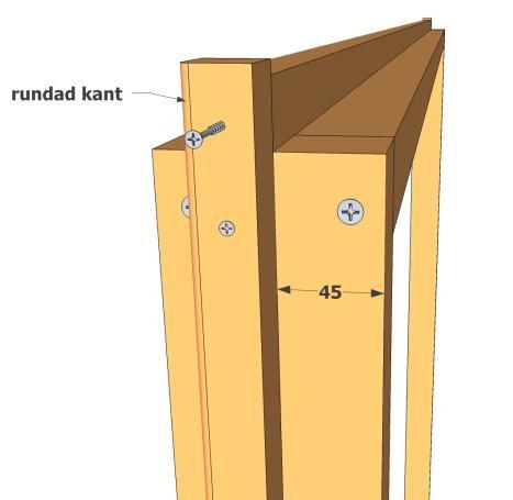 Ytterdörr Kapa innerlisten till dörrarna enligt kapanvisning på plocklistan.