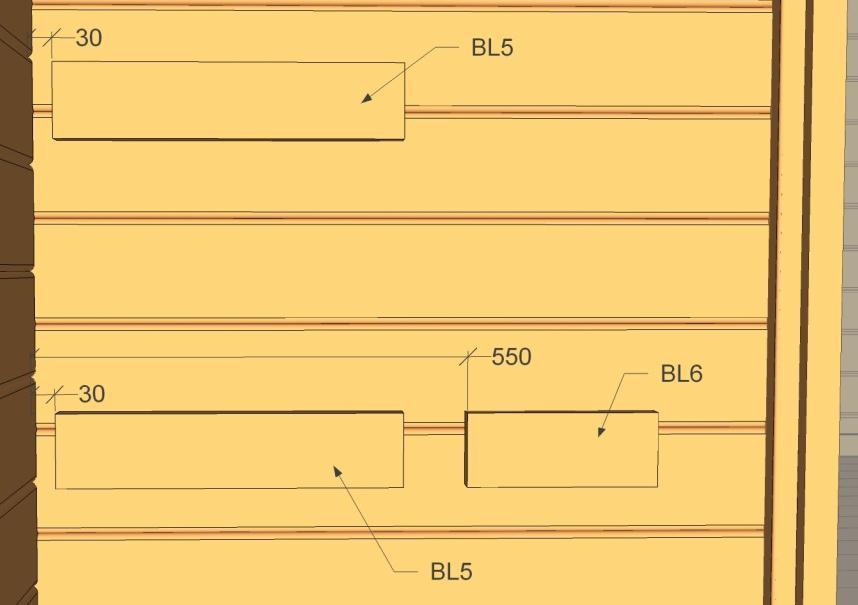 3st 4,5x60mm träskruv eller liknande på varje konsol. Pos. 1 Pos.