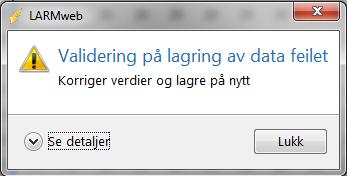 Om detta händer, måste buden korrigeras eller tas bort och anmälan måste skickas in på nytt. Exempel på felmeddelande.