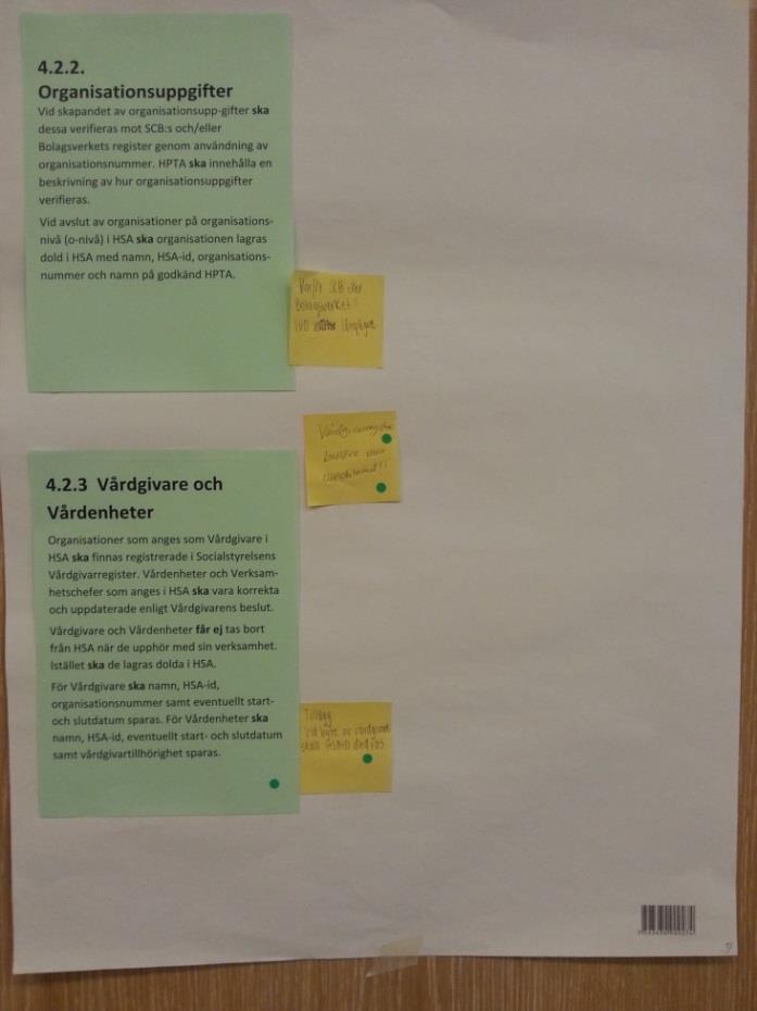Avsnitt 4.2.2 och 4.2.3 Gula lapparna säger: Varför SCB eller Bolagsverket? IVO lämpligare. Tillagt i dokumentet Ändringsförslag HSA-policy 3.7 eller 4.
