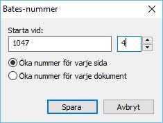 1. Klicka på knappen och sedan på Skapa... 2. I dialogrutan som öppnas anger du ett namn för din numreringsstil i fältet Namn. 3. Välj en av de åtta möjliga platserna på sidan. 4.