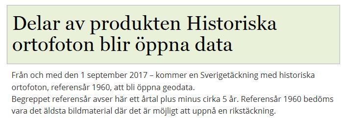 Nyhet Beslut ortofoton referensår 60 och 75 och våra kunder kan öppna shapefilen, hitta området de